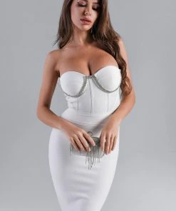 Bellabarnett CLOTHING Dionne Diamonate Midi Bandage Dress