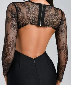 Bellabarnett Enrica Lace Backless Midi Bandage Dress