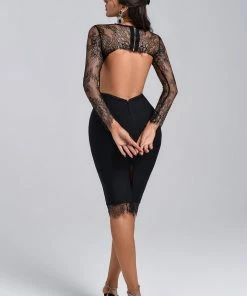Bellabarnett Enrica Lace Backless Midi Bandage Dress