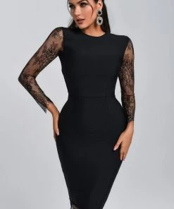 Bellabarnett Enrica Lace Backless Midi Bandage Dress