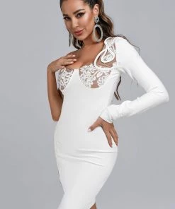 Bellabarnett CLOTHING Mahalia One Shoulder Lace Cocktail Dress