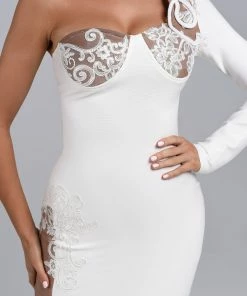 Bellabarnett CLOTHING Mahalia One Shoulder Lace Cocktail Dress