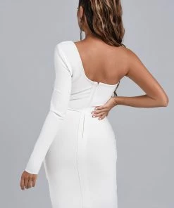 Bellabarnett CLOTHING Mahalia One Shoulder Lace Cocktail Dress