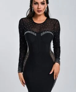 Bellabarnett Bvo Diamonate Mini Bandage Dress CLOTHING