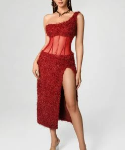 Bellabarnett Faina Bodycon Dress In Red