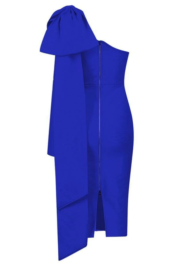 Bellabarnett CLOTHING Abbey Blue One Shoulder Bandage Dress