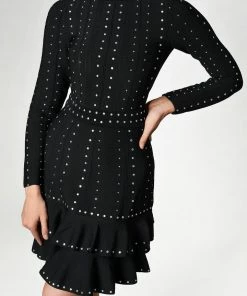 Bellabarnett CLOTHING Fareeshah Long Sleeve Black Mini Dress