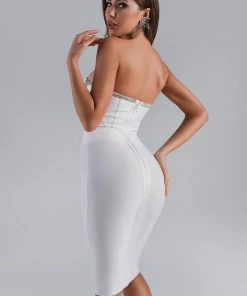 Bellabarnett CLOTHING Dionne Diamonate Midi Bandage Dress