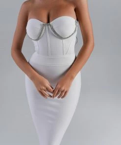 Bellabarnett CLOTHING Dionne Diamonate Midi Bandage Dress