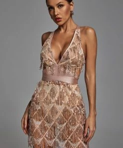 Bellabarnett CLOTHING Louisa Mini Dress - Champagne