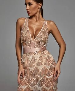 Bellabarnett CLOTHING Louisa Mini Dress - Champagne