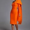 Bellabarnett Abbey Orange One Shoulder Bandage Dress
