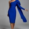 Bellabarnett CLOTHING Abbey Blue One Shoulder Bandage Dress