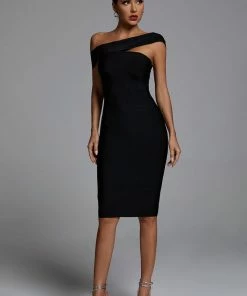 Bellabarnett Afare Off Shoulder Cocktail Dress CLOTHING