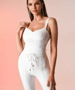 Bellabarnett Aleah Bandage Jumpsuit - White CLOTHING