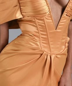 Bellabarnett CLOTHING Alexa Off Shoulder Corset Mini Dress - Yellow