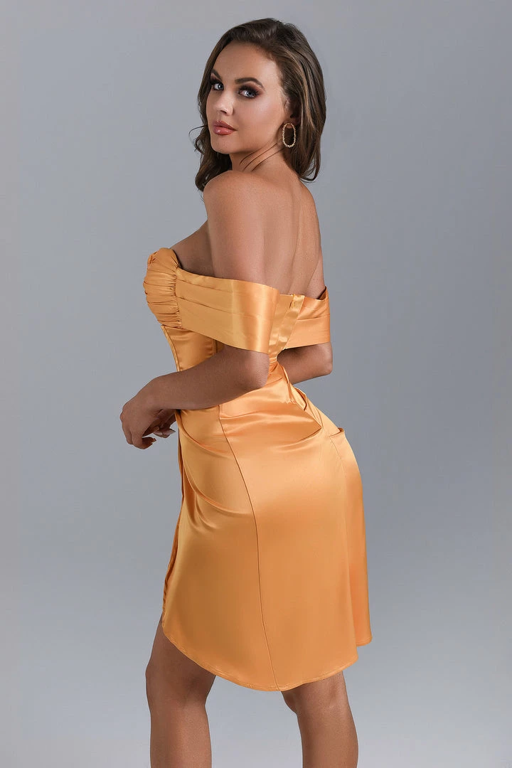 Bellabarnett CLOTHING Alexa Off Shoulder Corset Mini Dress - Yellow