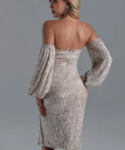 Bellabarnett Annabel Off Shoulder Sequin Midi Dress