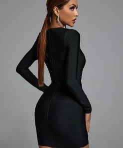 Bellabarnett CLOTHING Ela V Neck Mesh Mini Dress