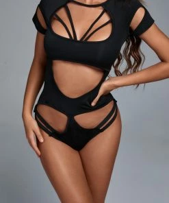 Bellabarnett CLOTHING Black Cut Out Swimsuit