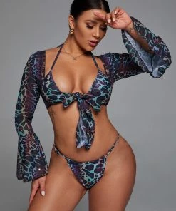 Bellabarnett Brigitta Leopard Three Pieces Bikini Set CLOTHING