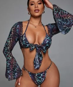 Bellabarnett Brigitta Leopard Three Pieces Bikini Set CLOTHING