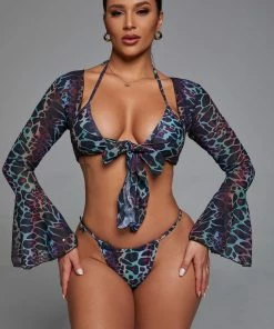 Bellabarnett Brigitta Leopard Three Pieces Bikini Set CLOTHING