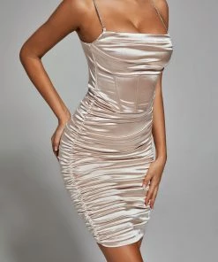 Bellabarnett Caity Embellished Bodycon Dress - Champagne