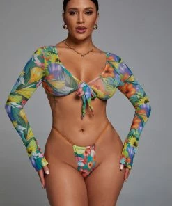 Bellabarnett Carly Mesh Three Piece Set - Green CLOTHING