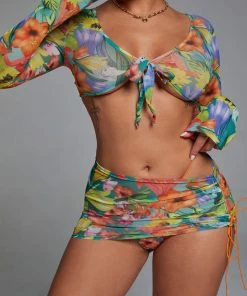 Bellabarnett Carly Mesh Three Piece Set - Green CLOTHING