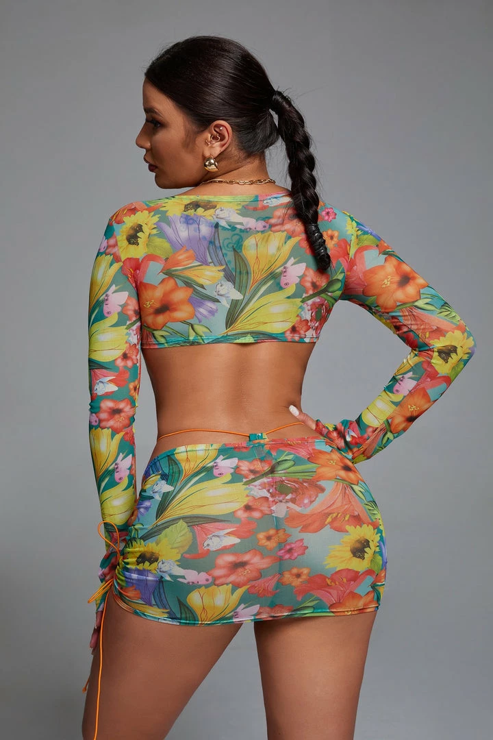 Bellabarnett Carly Mesh Three Piece Set - Green CLOTHING