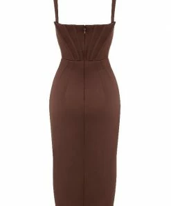 Bellabarnett Cereda Chocolate Satin Mini Dress