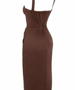 Bellabarnett Cereda Chocolate Satin Mini Dress
