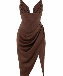 Bellabarnett Cereda Chocolate Satin Mini Dress