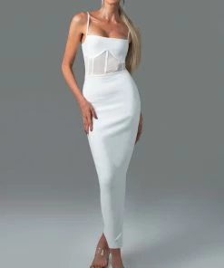 Bellabarnett Cosmo Mesh Maxi Bandage Dress CLOTHING
