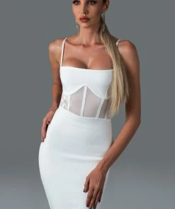 Bellabarnett Cosmo Mesh Maxi Bandage Dress CLOTHING