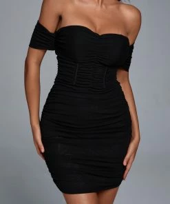 Bellabarnett Didu Off Shoulder Ruched Mini Dress CLOTHING