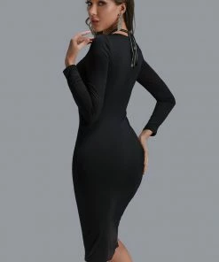 Bellabarnett Dina Halter Split Midi Dress