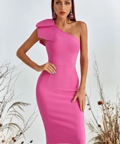 Bellabarnett CLOTHING Emalina One Shoulder Midi Cocktail Dress