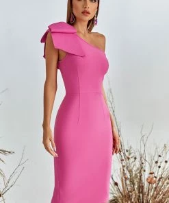 Bellabarnett CLOTHING Emalina One Shoulder Midi Cocktail Dress