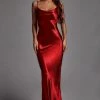 Bellabarnett CLOTHING Emily Metallic Wine Maxi Dress