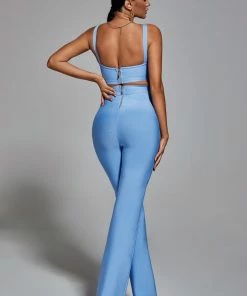 Bellabarnett Breenda Bandage Two Pieces Set - Blue CLOTHING