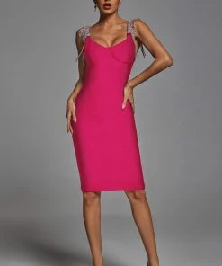 Tracking Fantasya Bandage Dress - Pink
