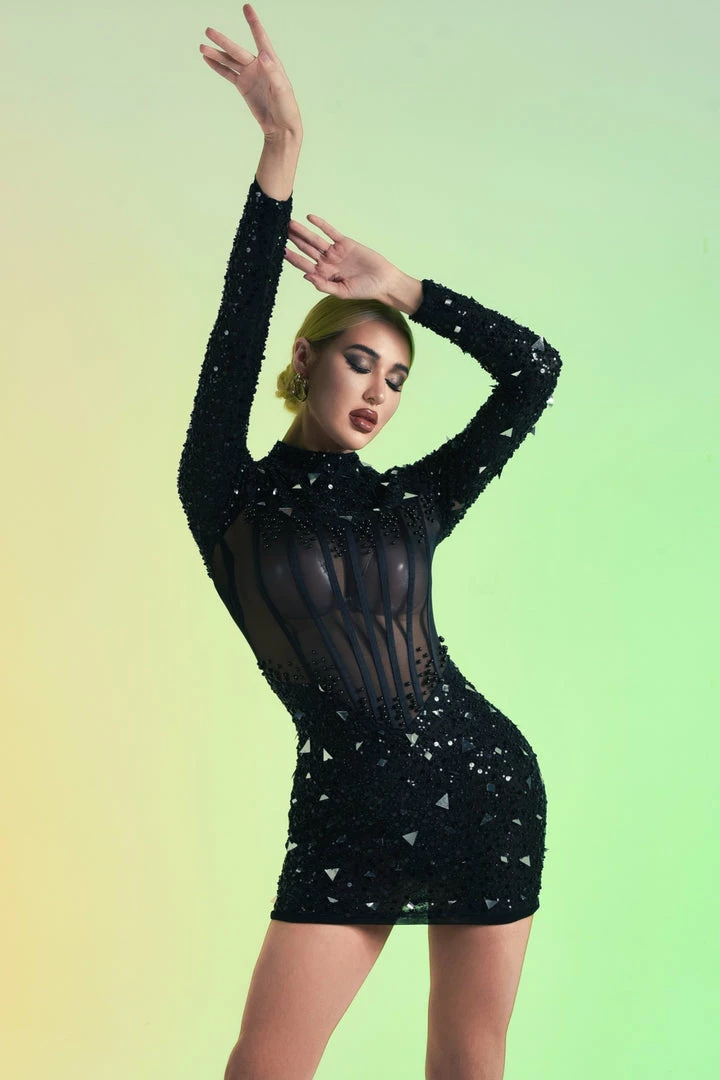 Bellabarnett CLOTHING Ferne Diamonate Mini Corset Dress