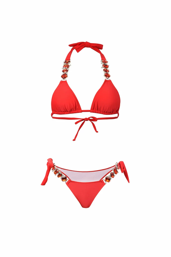 Bellabarnett CLOTHING Huxley Diamond Bikini - Red