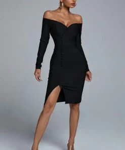 Bellabarnett Hannah Black Mini Cocktail Dress CLOTHING