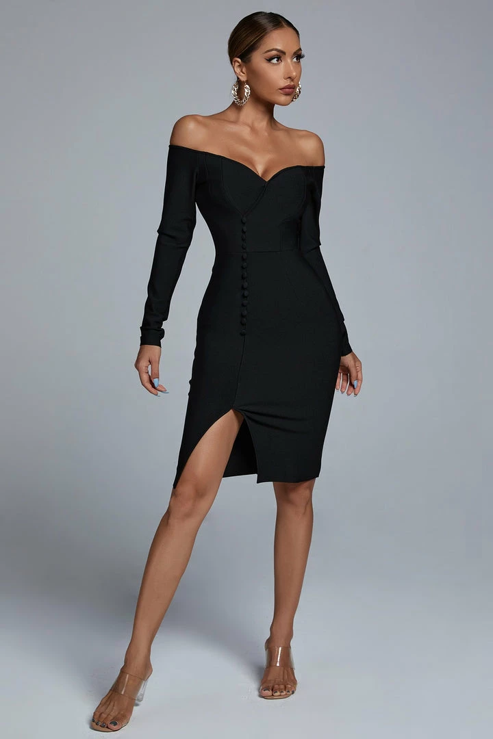 Bellabarnett Hannah Black Mini Cocktail Dress CLOTHING
