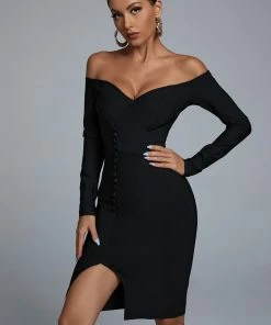 Bellabarnett Hannah Black Mini Cocktail Dress CLOTHING
