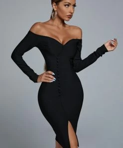 Bellabarnett Hannah Black Mini Cocktail Dress CLOTHING