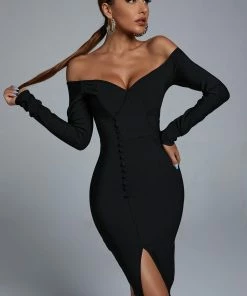 Bellabarnett Hannah Black Mini Cocktail Dress CLOTHING